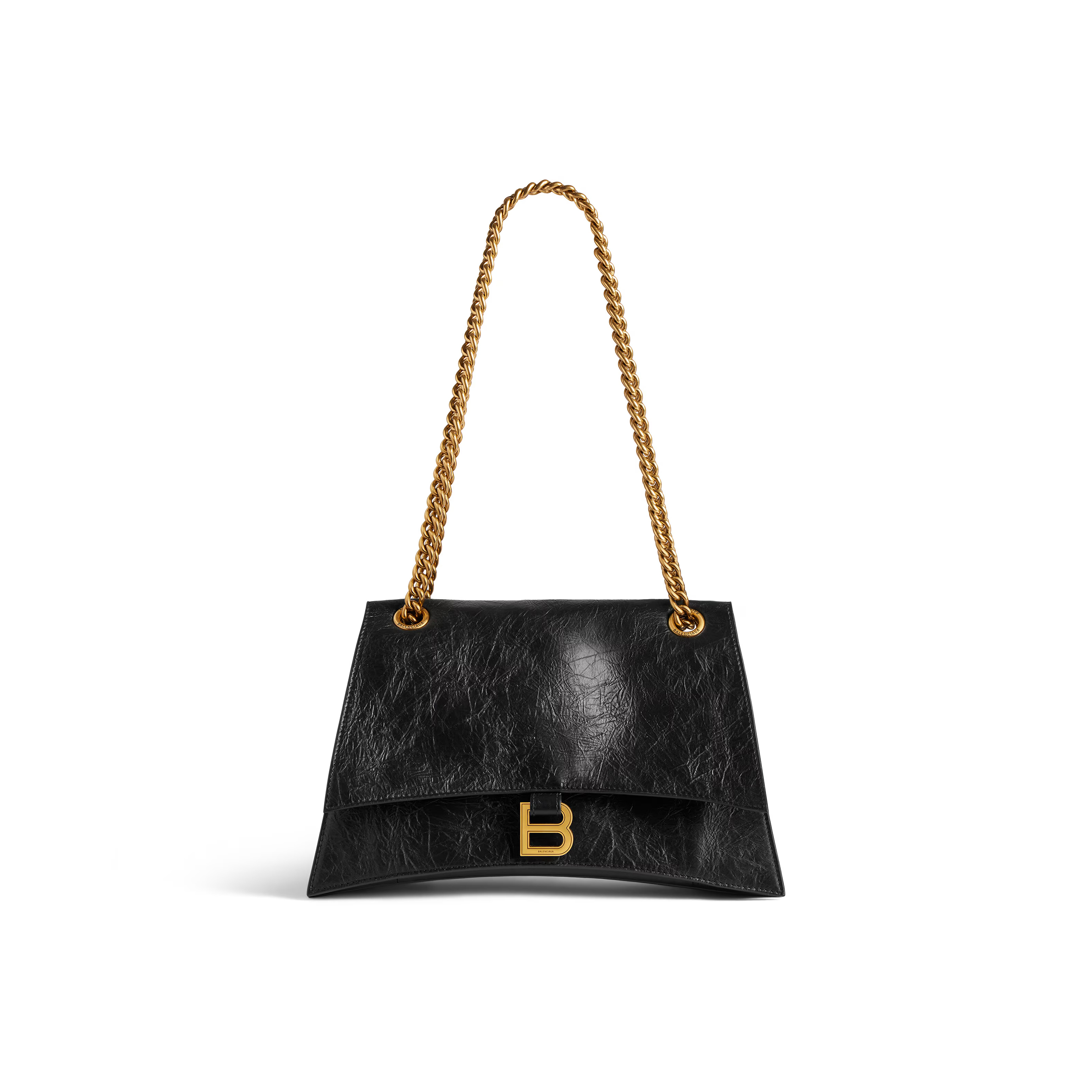 BALENCIAGA WOMEN'S CRUSH CHAIN BAG IN MEDIUM BLACK 716393210IT1000 (31*19.8*6.9cm)